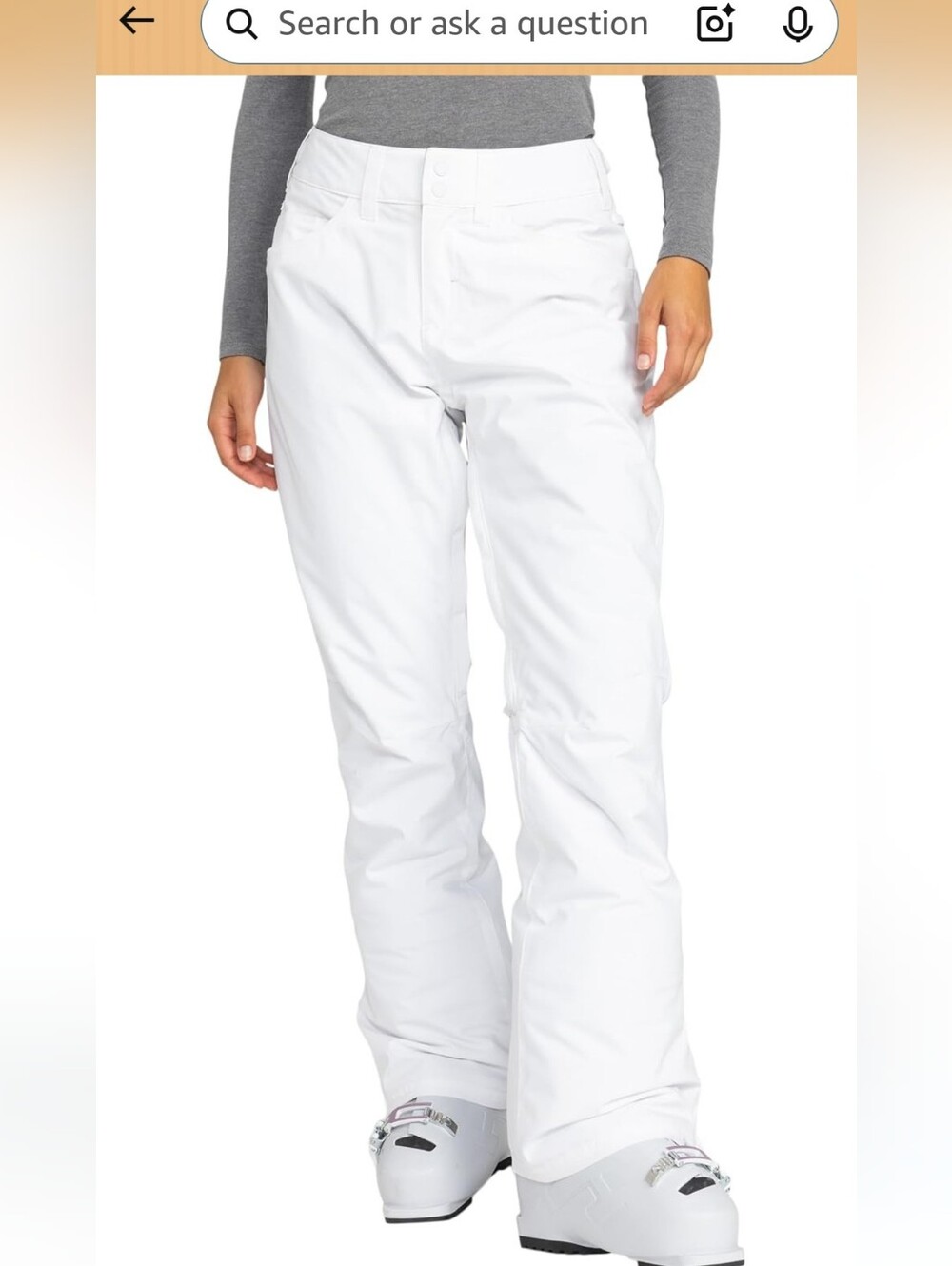 NWT Roxy White Women's Snow Ski Snowboard Pants XL Retails $115